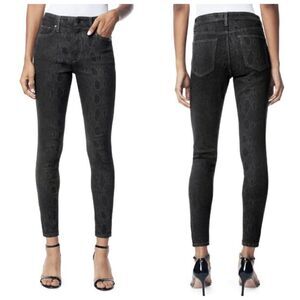 Joe’s Jeans The Charlie Black Snake Print High-Rise Skinny Jeans Size 27